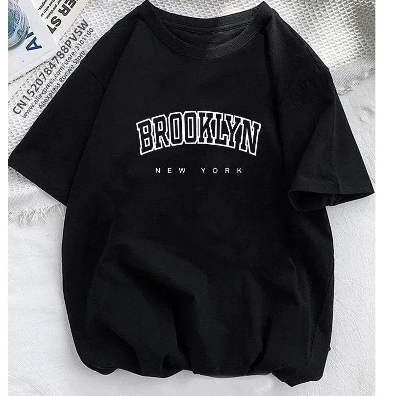 Women Brooklyn Letter Print T Shirt