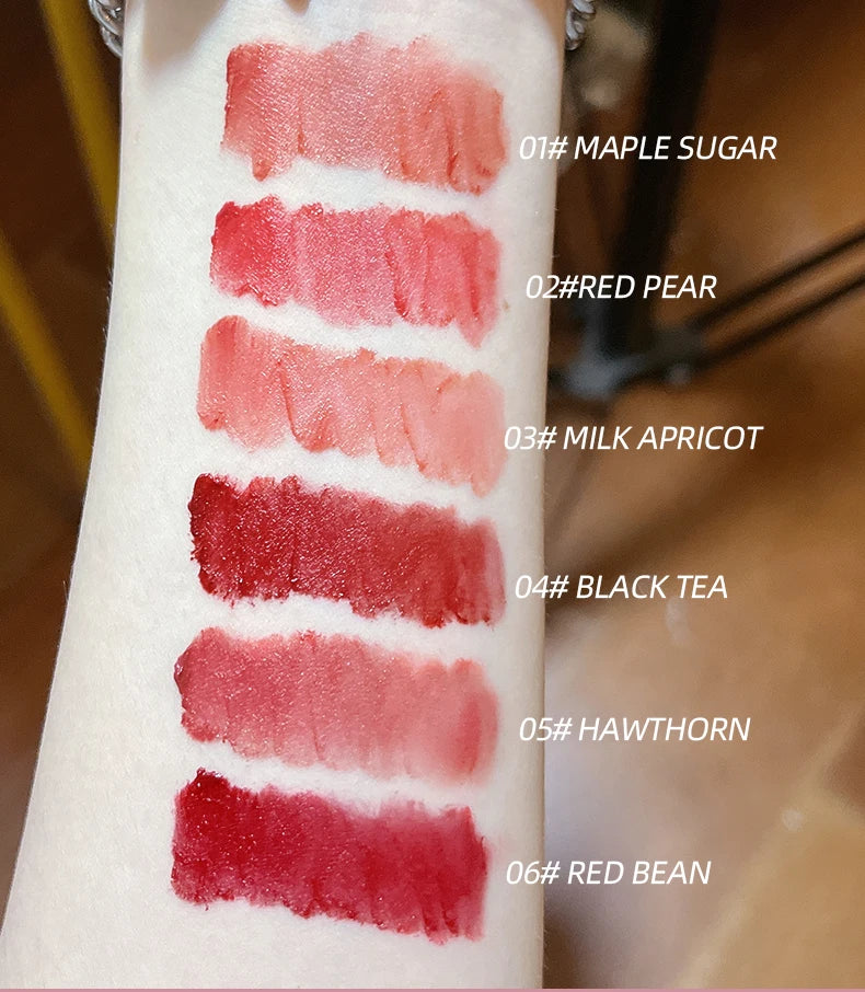 CACE 3 Pcs Sweet Liquid Lipstick Set Matte Velvet Lip Glaze Waterproof Long Lasting Non-marking Lip Tint Cosmetic Kits Lipgloss