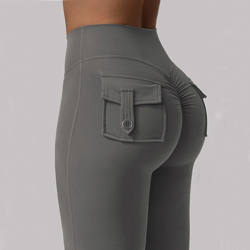 2024 Newest Women Wide Leg High Stretch Yoga Leggings Naked Feeling Compression Fitness Workwear with pockets Yoga Pant 