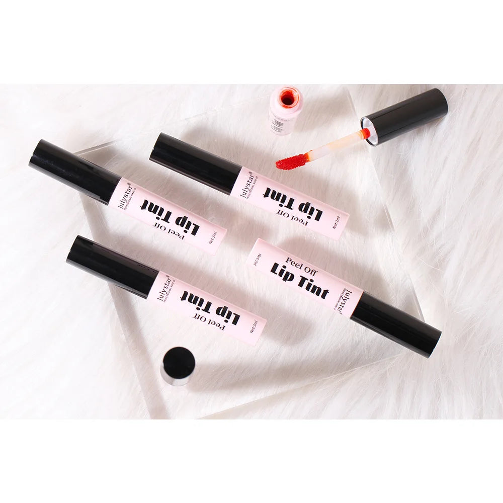 Julystar Peel Off Liquid Lipstick 6 Color Waterproof Lasting Matte Pink Lip Gloss Moisturizer Tear-off Lip Stain Cosmetic Makeup