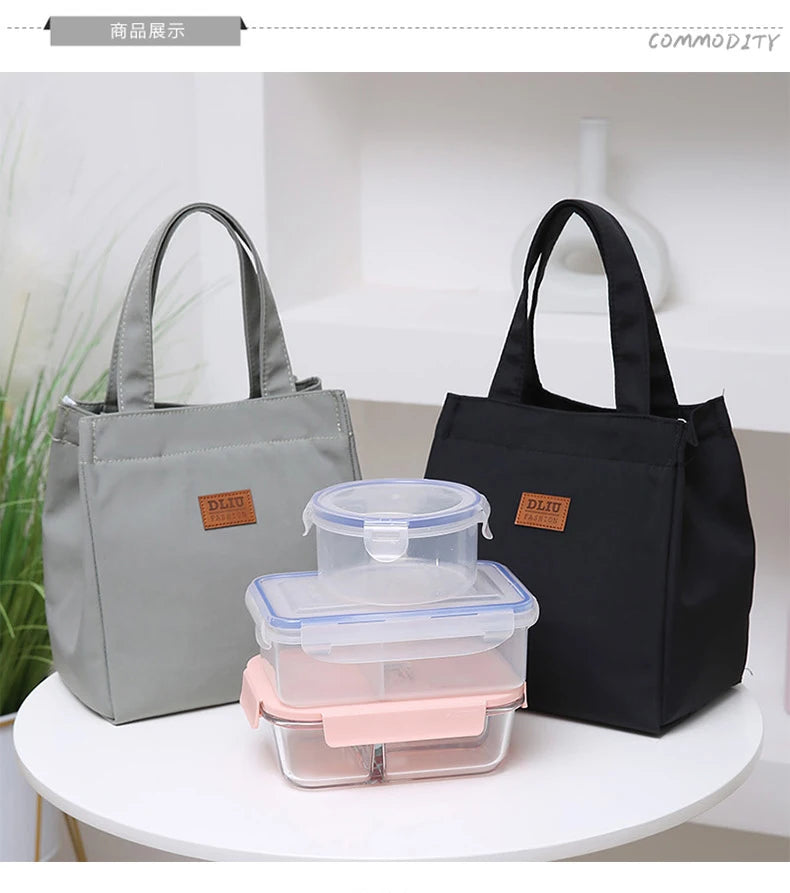 Large Capacity Lunch Bag with Aluminum Foil Insulation for Work, Simple and Practical Top Handle Bag