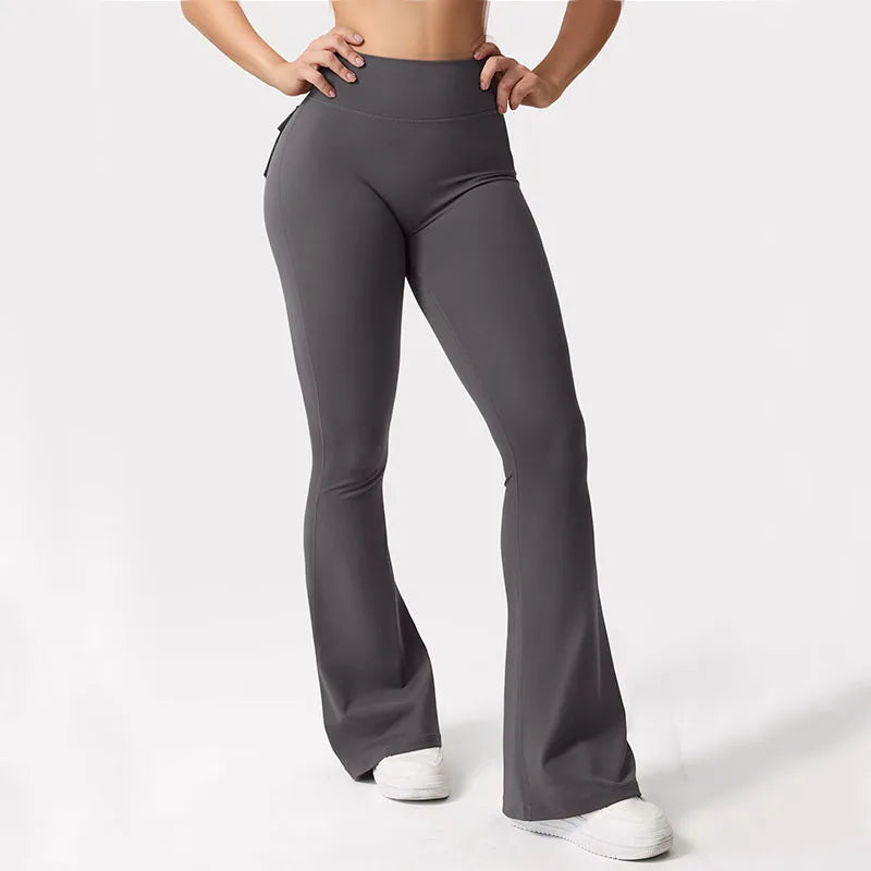 2024 Newest Women Wide Leg High Stretch Yoga Leggings Naked Feeling Compression Fitness Workwear with pockets Yoga Pant 