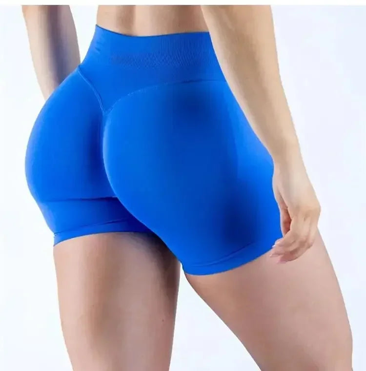 Summer High Waisted Yoga Shorts Women Fashionable and Sexy Running Fitness Pants Solid Color High Elastic Yoga Leggings