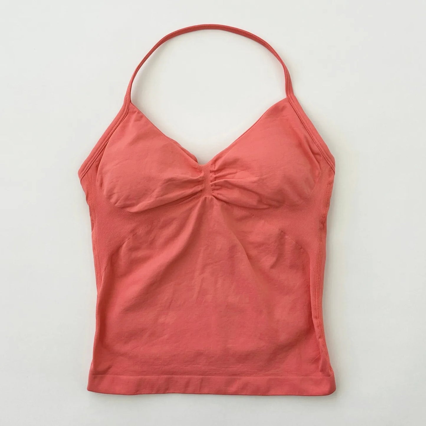 ARFTE Longline Strappy Gym Top Backless Gym Clothes Women Scrunch Built-in Bra With Removable Cups Yoga Tank Tops