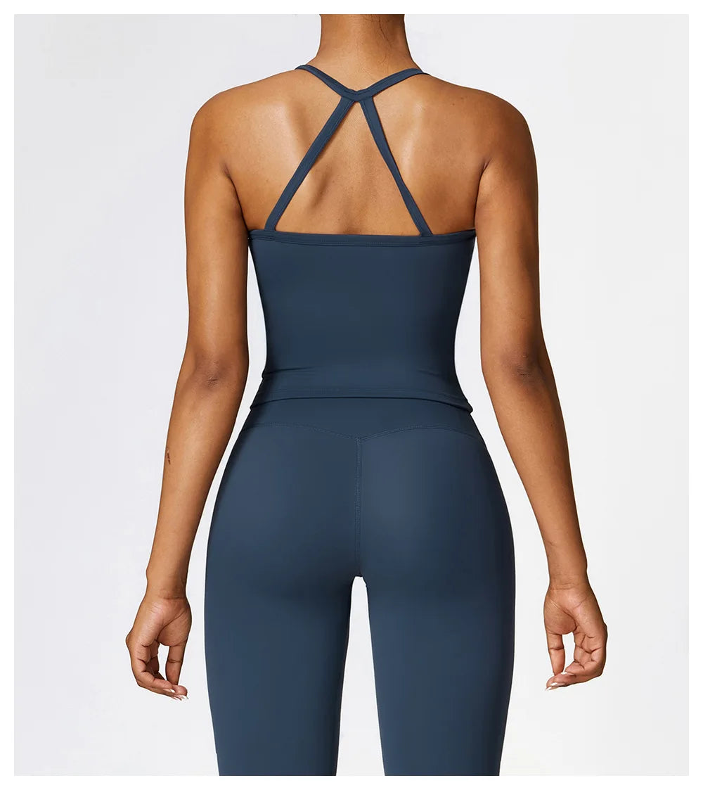 Women Cross Back Yoga Sports Bra Breathable Shock Proof Gym Workout Fitness Push up Top Yoga Running Active Sportswear Vest Bra