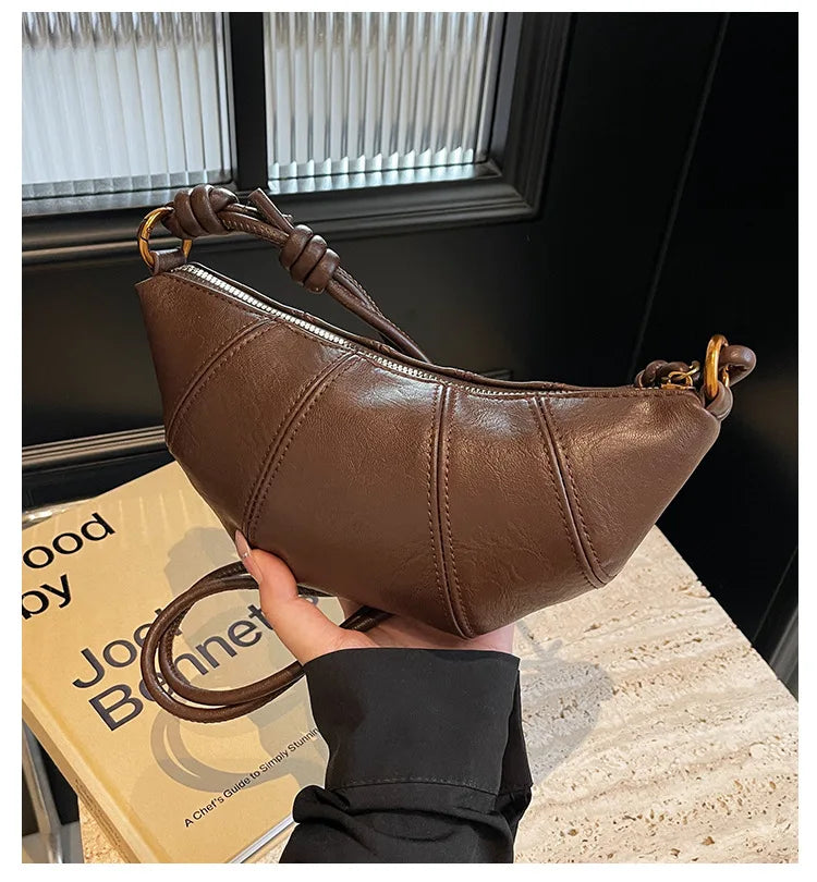 Velvet Material Zipper 2025 High Quality Shoulder Bag Solid Color Simple Fashionable Crossbody Bag Soft Western Style Handbag