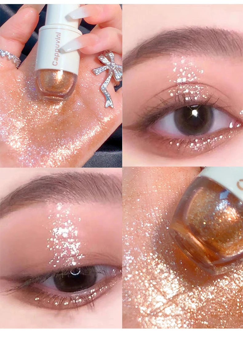 Cappuvini Star Dots eye shadow Liquid Pearlescent Fine Flashing Easy to Dizzy High gloss Cubs Bowling Ball Liquid eye shadow