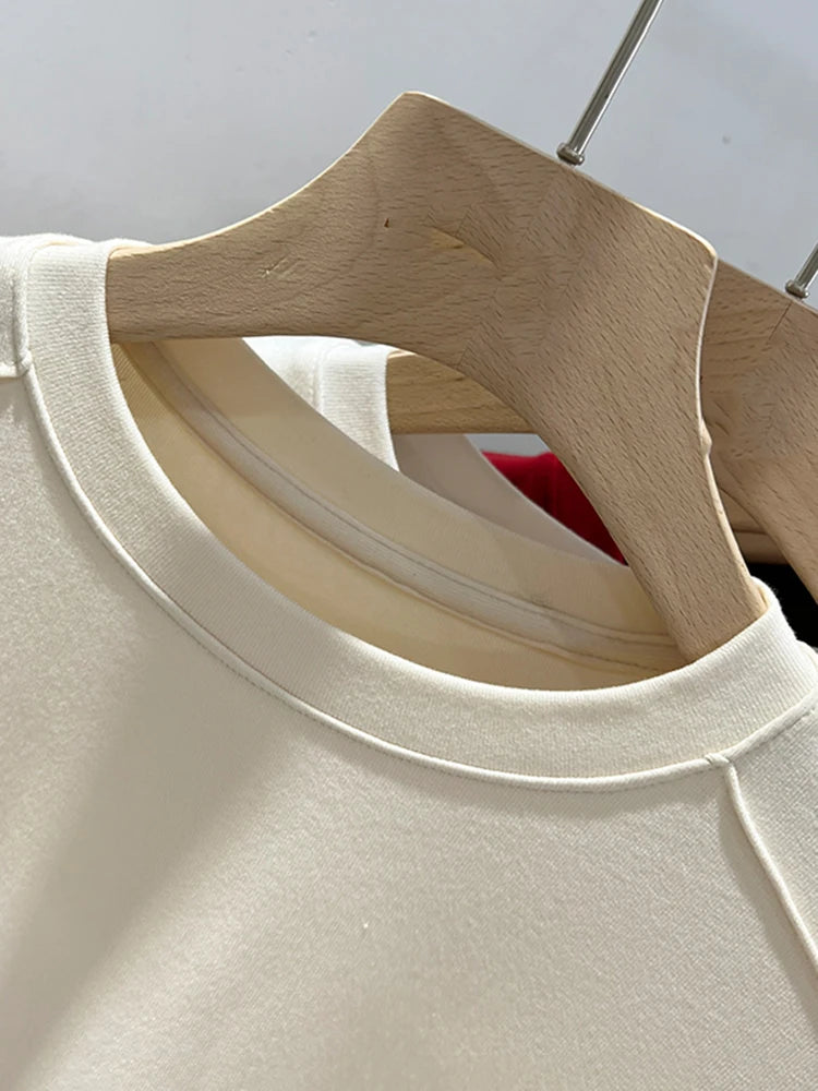 AOSSVIAO 2025 Summer white T-shirt Cotton female short-sleeved student versatile loose half-sleeve t-shirt Harajuku top trend