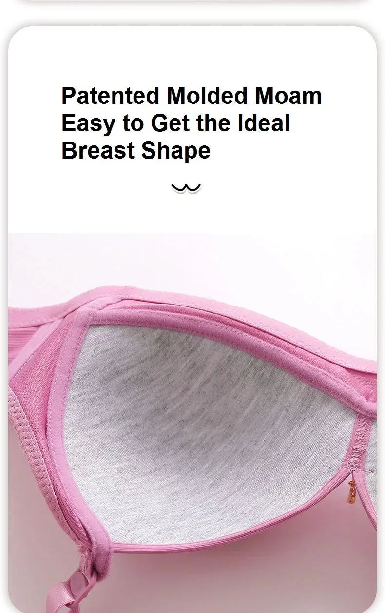 Gathered Side Collection Lifting Underwear Breasts Brassiere Large Size Bra Full Cup Underwear Brassiere No Steel Ring Bra
