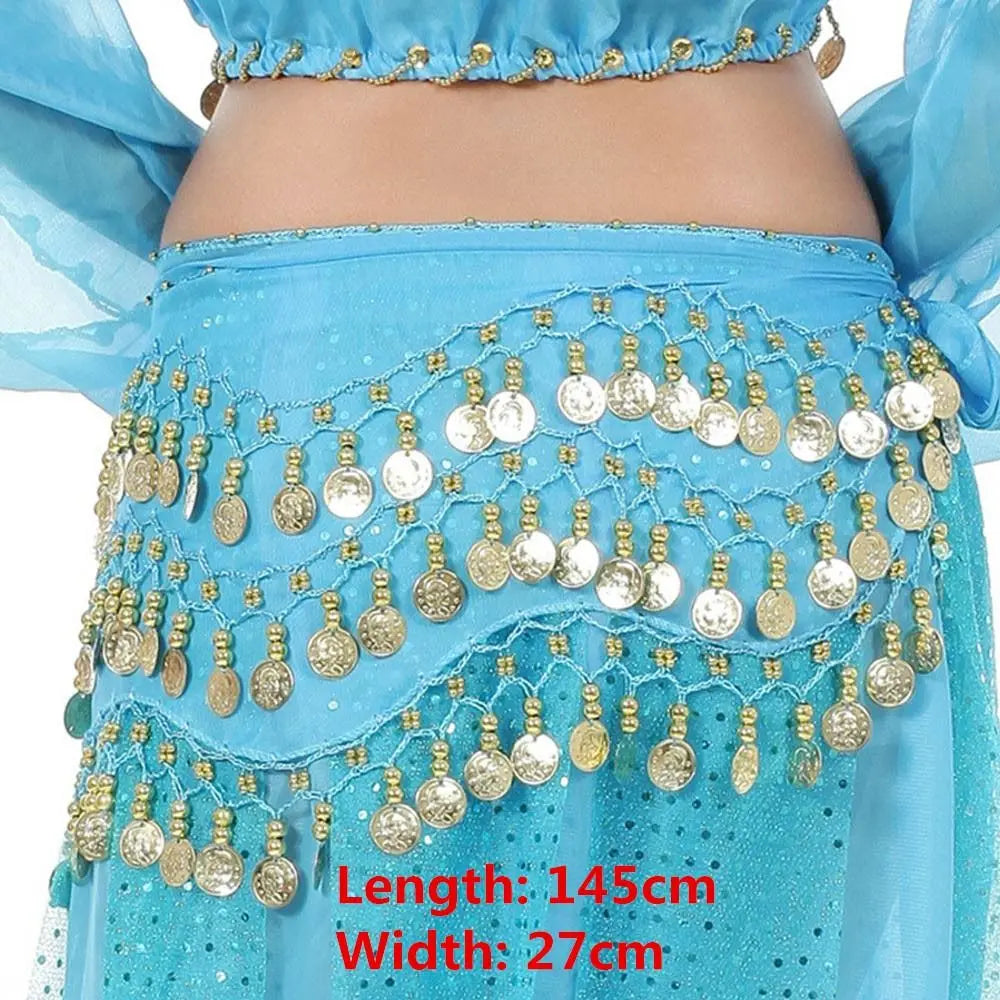 Thailand/India/Arab Dancer Skirt Women Sexy Belly Dance Hip Scarf Wrap Belt Dancer Skirt Female Show Sequins Tassels Costumes