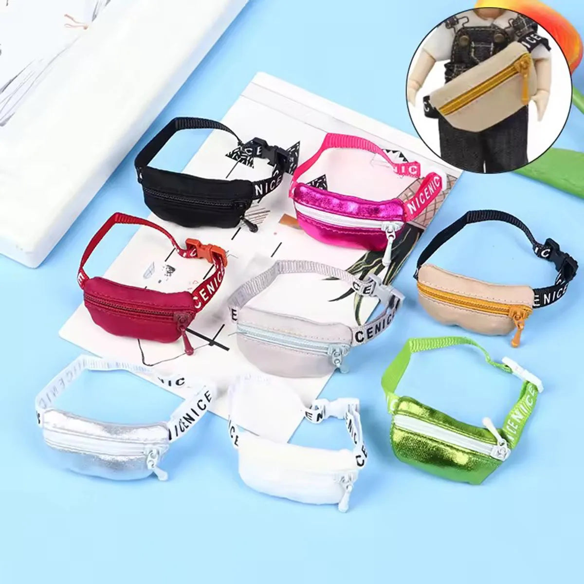 For Labubu Dolls Crossbody Bag DIY Toys Waist Bags Cute Plush Doll Accessories Kids Toys Fashion Accessory