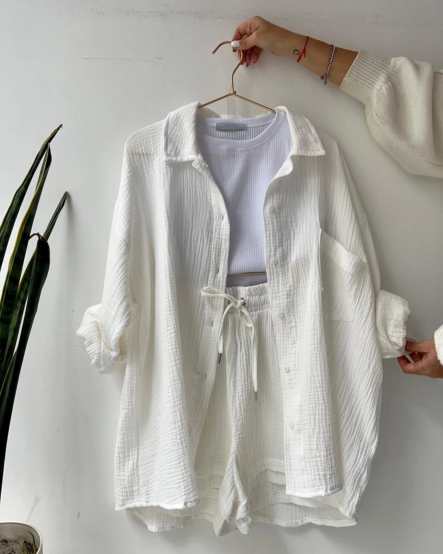 Solid Color Casual Loose Short Pants Sets For Women 2025 Elegant Summer Women's Two Pieces Suit Full Set Female Outfit Clothes