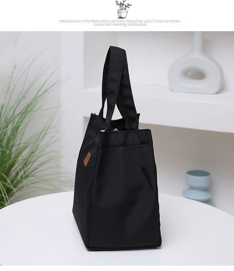 Large Capacity Lunch Bag with Aluminum Foil Insulation for Work, Simple and Practical Top Handle Bag