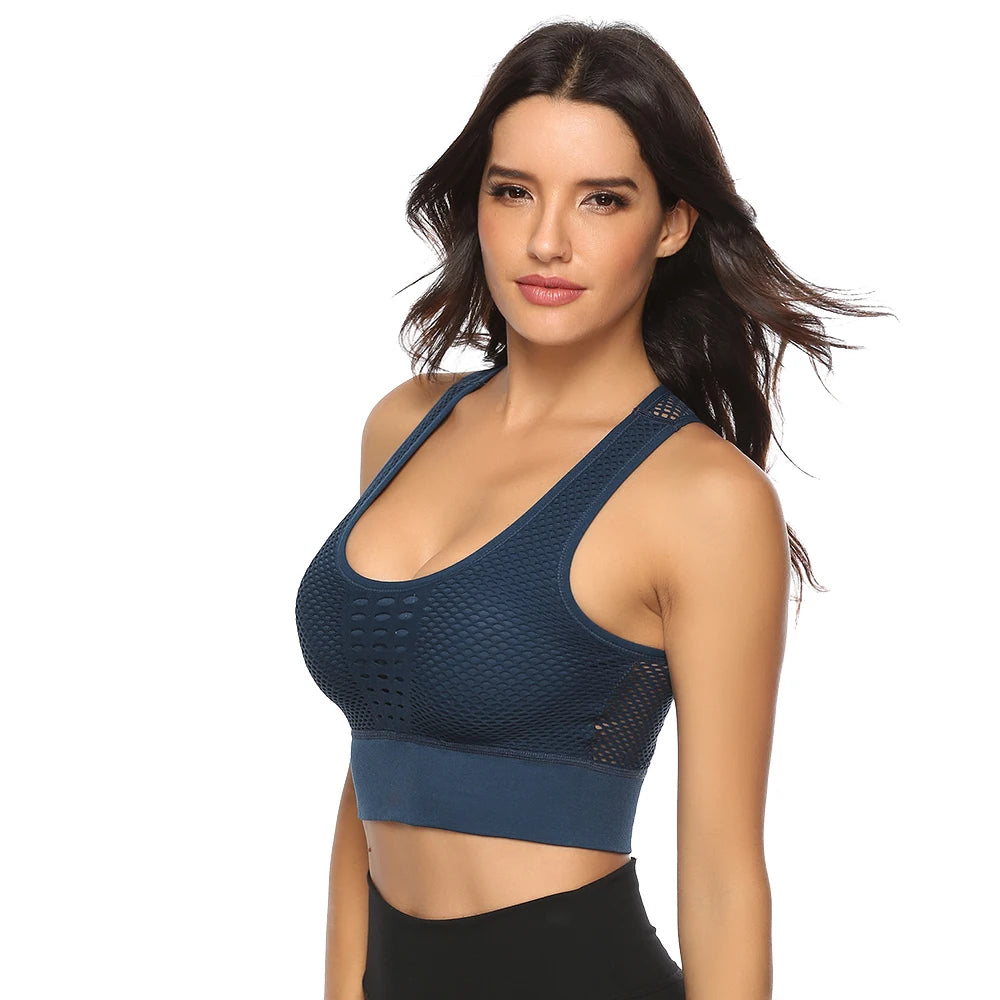 Hot Fitness Women's T-shirts Workout Sports Bra Yoga Vest Backless Solid Quick Dry Running Gym Sport bra Yoga Shirts Tank Top