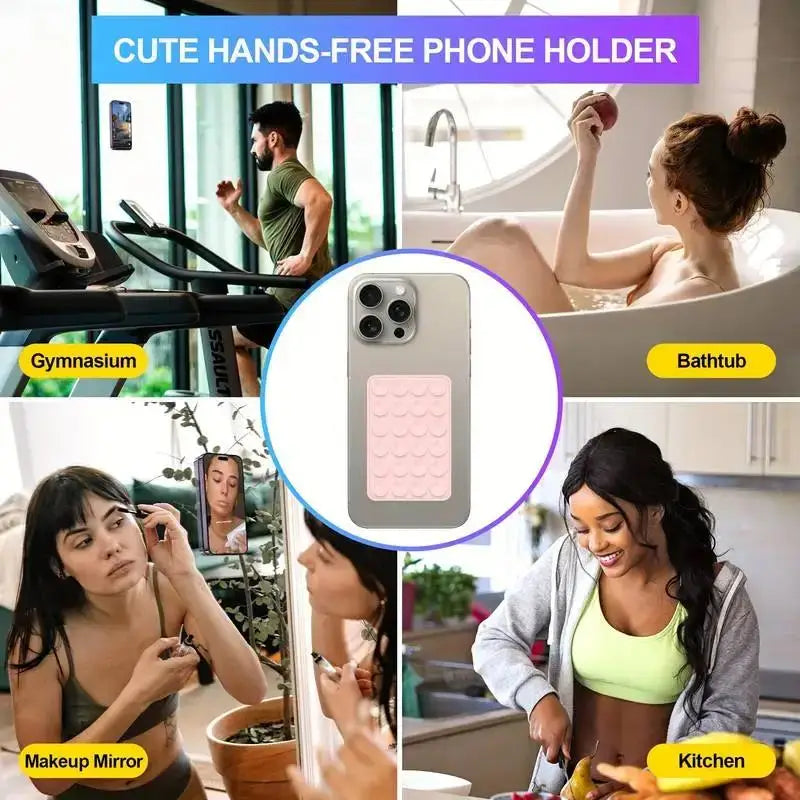 Silicone 24 Suction Phone Holder Multifunctional Suction Cup Mat Wall Stand Anti-Slip Single Sided Case Glue Mount Back Stickers
