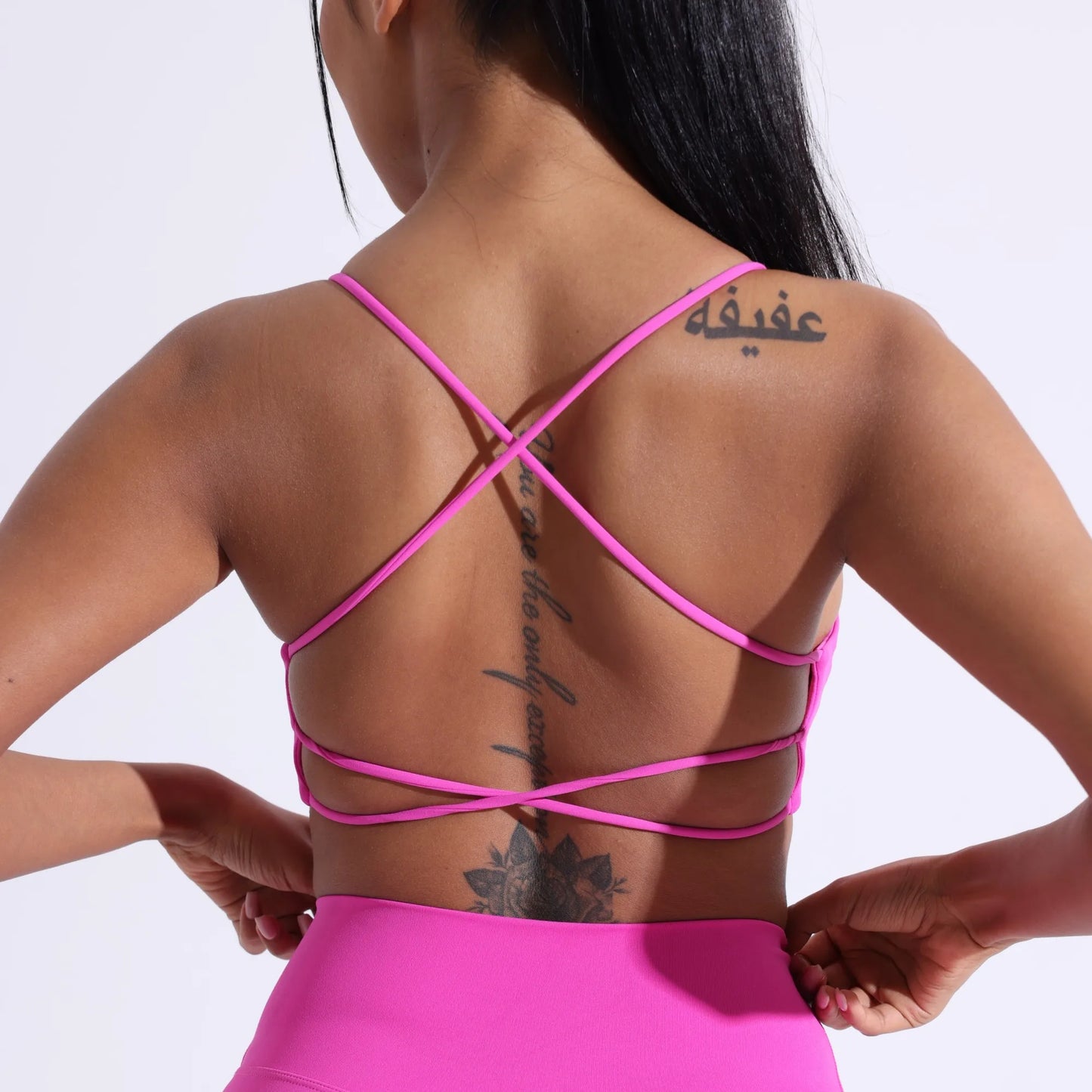 Solid Color Gym Yoga Underwear Women Cross Back Straps Fitness Bra High Strength Tight Sport Top Comprehensive With Chest Pad