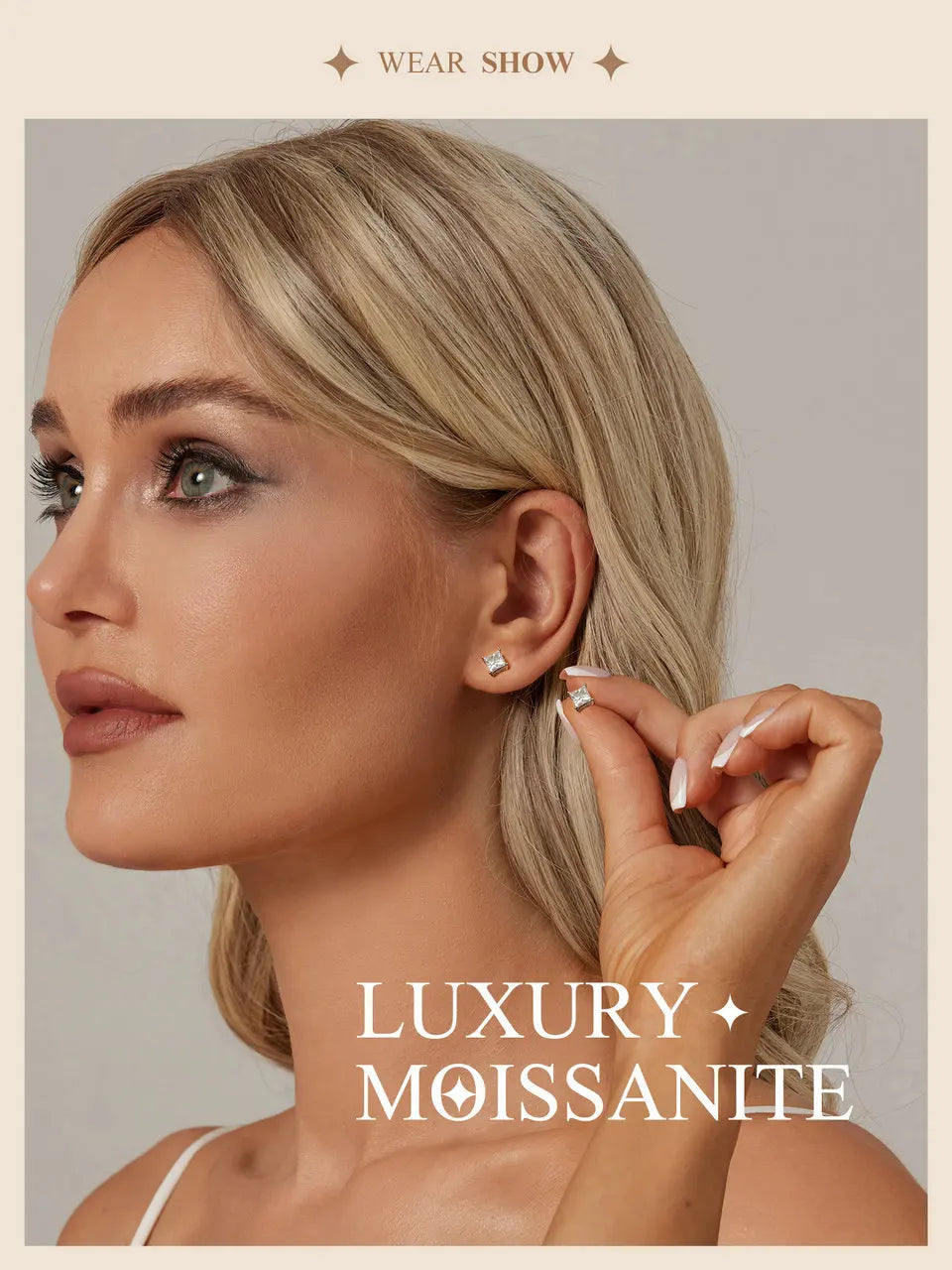 Bamoer 0.5-1ct Moissanite Screw Back Earrings for Women, D Color VVS1 Clarity Lab Created Diamond Earring White Gold Earrings