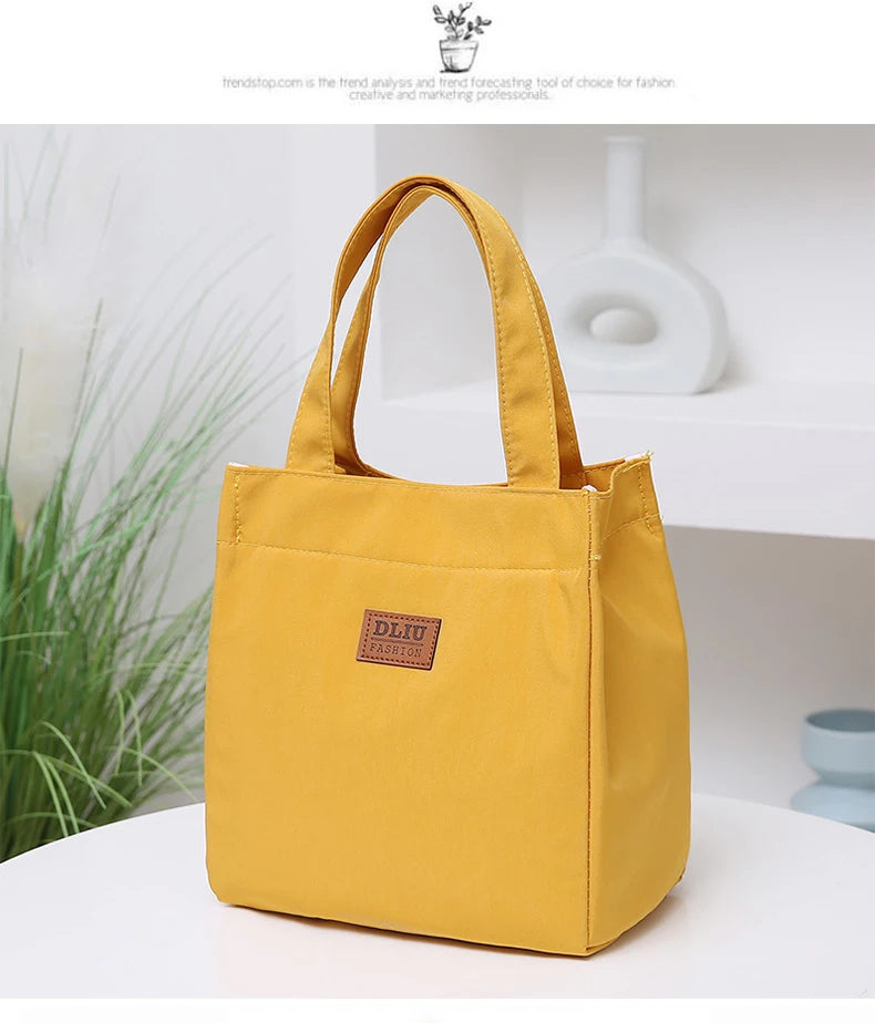 Large Capacity Lunch Bag with Aluminum Foil Insulation for Work, Simple and Practical Top Handle Bag