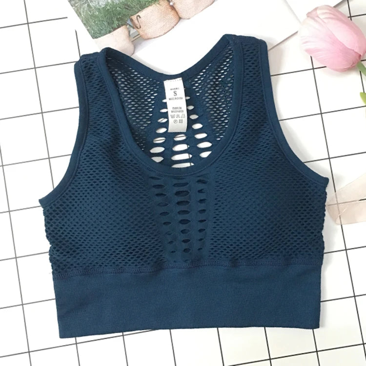 Hot Fitness Women's T-shirts Workout Sports Bra Yoga Vest Backless Solid Quick Dry Running Gym Sport bra Yoga Shirts Tank Top