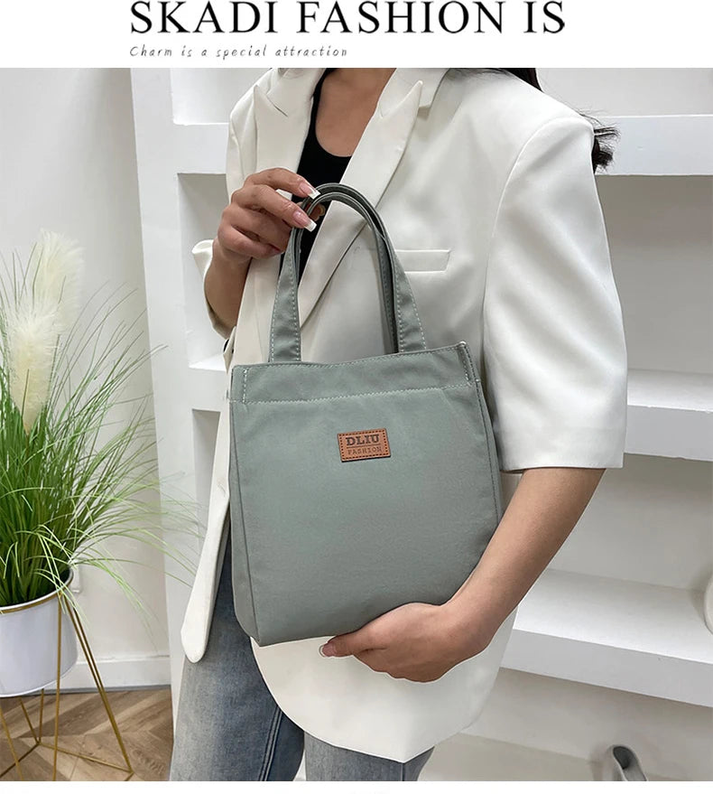Large Capacity Lunch Bag with Aluminum Foil Insulation for Work, Simple and Practical Top Handle Bag