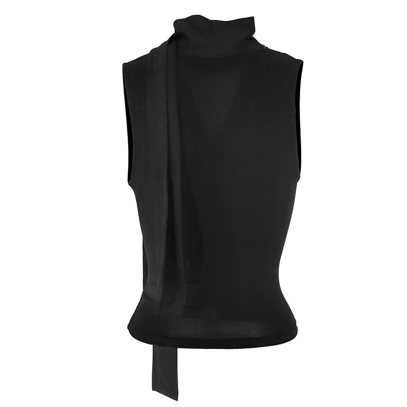 Solid Tank Summer New Women Sexy Sleeveless V-Neck Lady Top Fashion Bandage Streetwear Casual Slim Tank Elegant Knitted Clothing