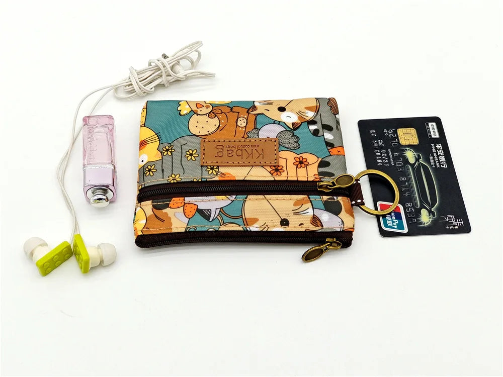 Cute Animals Wallet Zipper Purse Cartoon Small Coin Purse Lightweight Storage Bag Money Bag Key Card Holder For Student Women