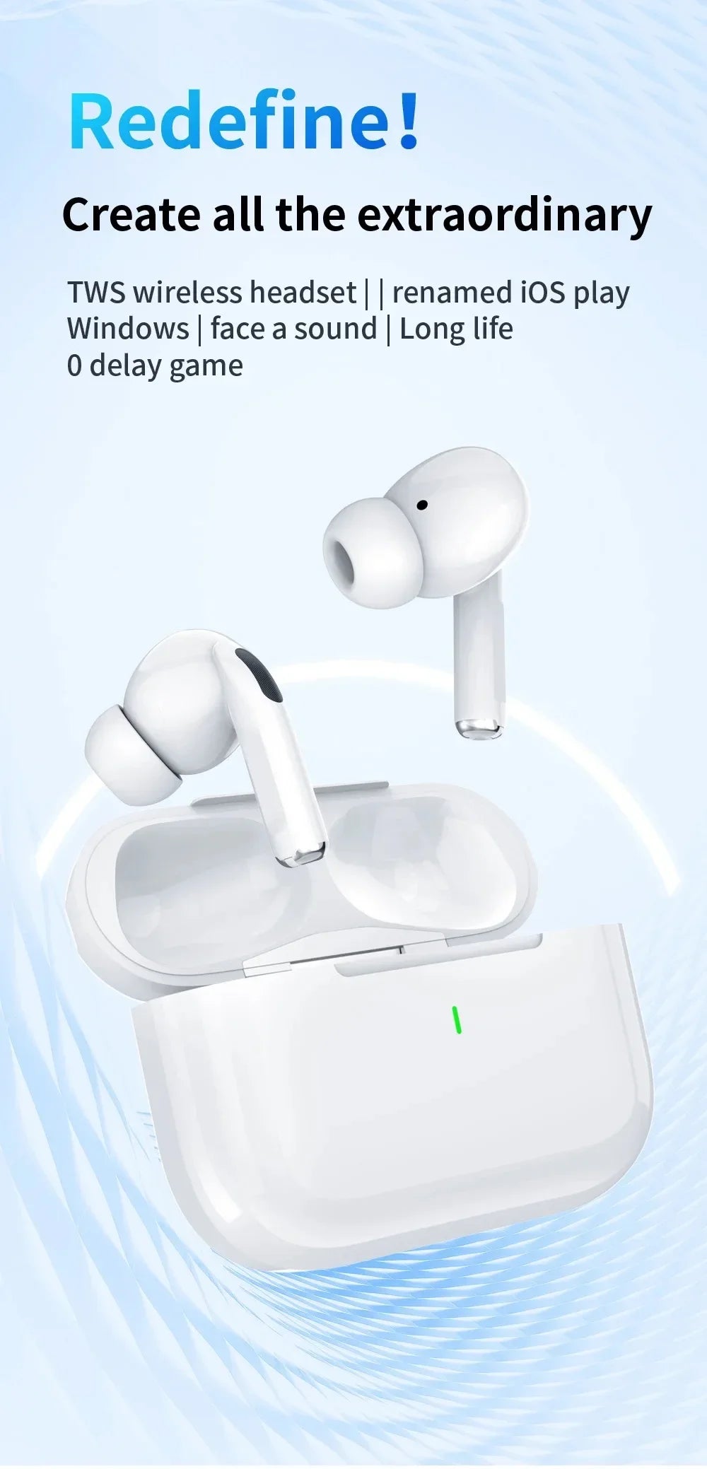 2025 New Air pro bluetooth earphones Bluetooth 5.3 auriculares Earbuds Gaming Headset For iPhone Apple Xiaomi Android phone