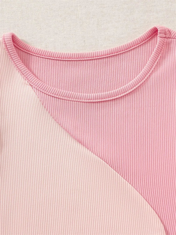 High Street Style Patchwork Rib Knit Sleeveless Crop Top Women Summer Y2K Clothes Korean Fashion Tank Top Tee Streetwear 2023