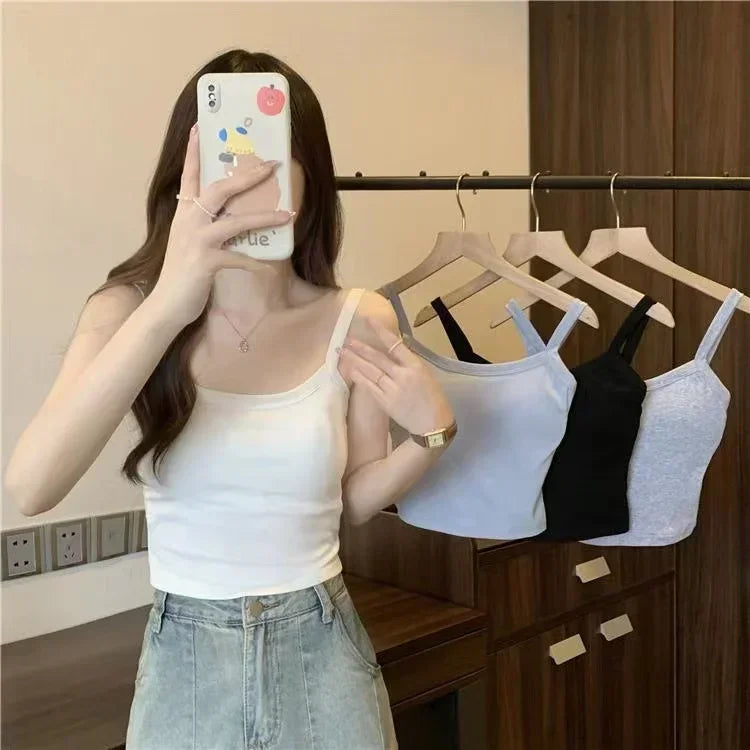 Crop Top Women Sexy Sleeveless Tops Fashion Female Underwear Lady's Camisole Girl Basic T-shirt Vest Lingerie Bras Tube Tops New