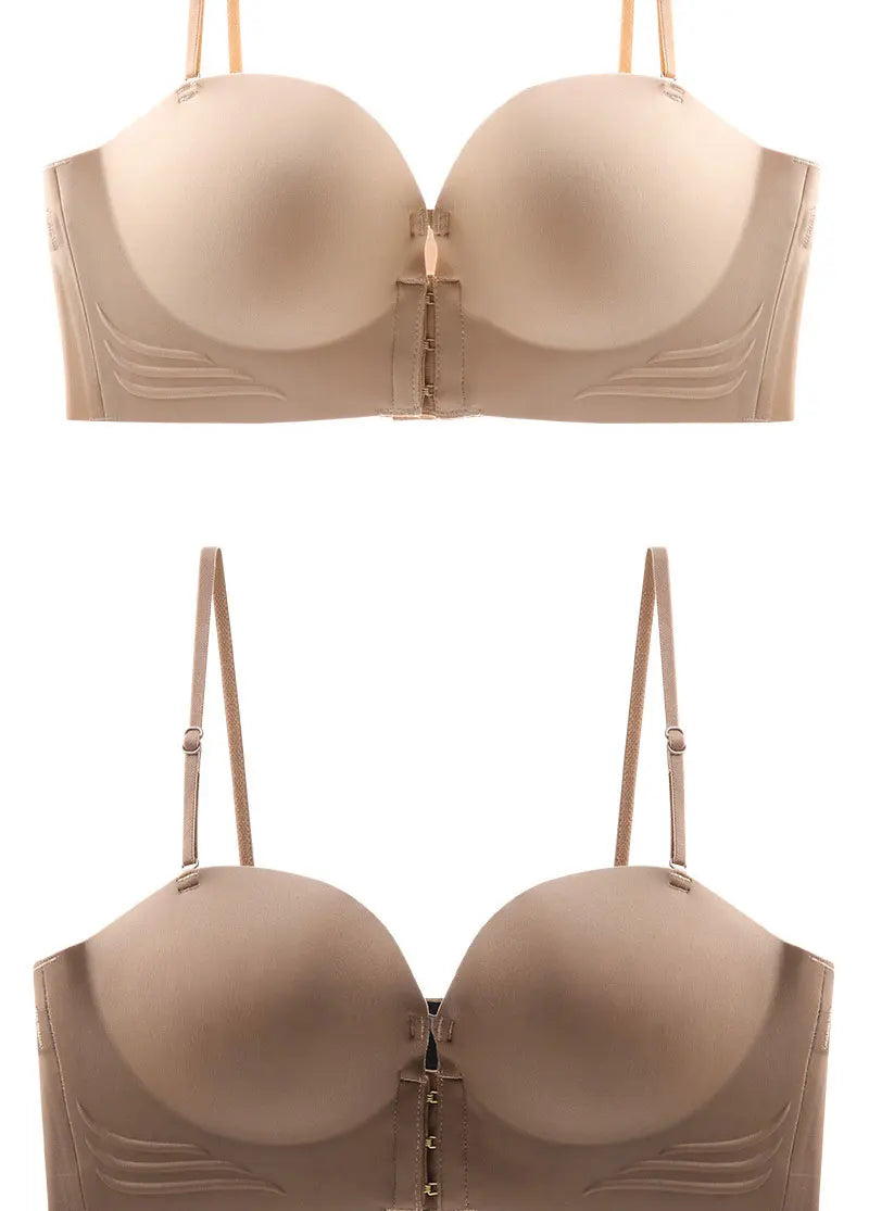 FINETOO Front Closure Sexy Push Up Bra Women Invisible Bras Underwear Lingerie For Female Brassiere Strapless Seamless Bralette