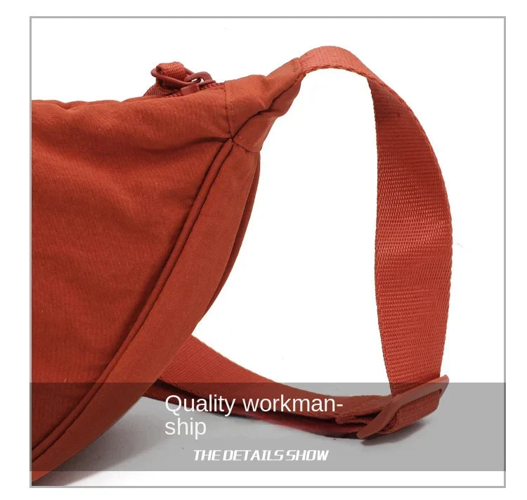 Casual Nylon Hobos Crossbody Bag for Women Shoulder Bag Woman Half Moon Chest Bags Tote Lady Travel Shopper Bag Female Purses
