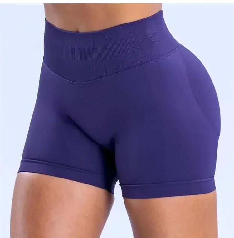 Summer High Waisted Yoga Shorts Women Fashionable and Sexy Running Fitness Pants Solid Color High Elastic Yoga Leggings