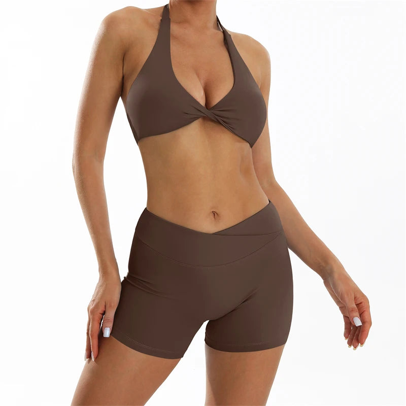 Butt Lifting Sports Set Shorts Gym Exercise Clothes Women's Yoga Suit For Fitness Short and Underwear Training Workout Tracksuit