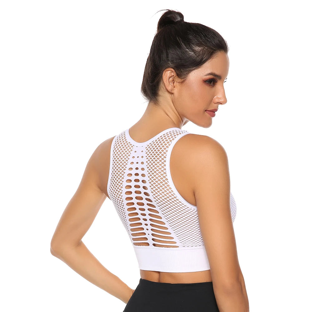 Hot Fitness Women's T-shirts Workout Sports Bra Yoga Vest Backless Solid Quick Dry Running Gym Sport bra Yoga Shirts Tank Top