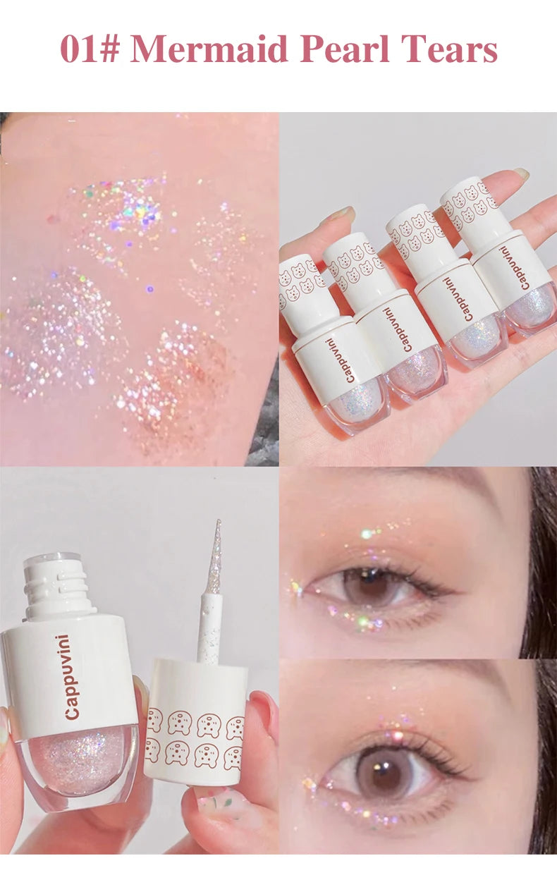Cappuvini Star Dots eye shadow Liquid Pearlescent Fine Flashing Easy to Dizzy High gloss Cubs Bowling Ball Liquid eye shadow
