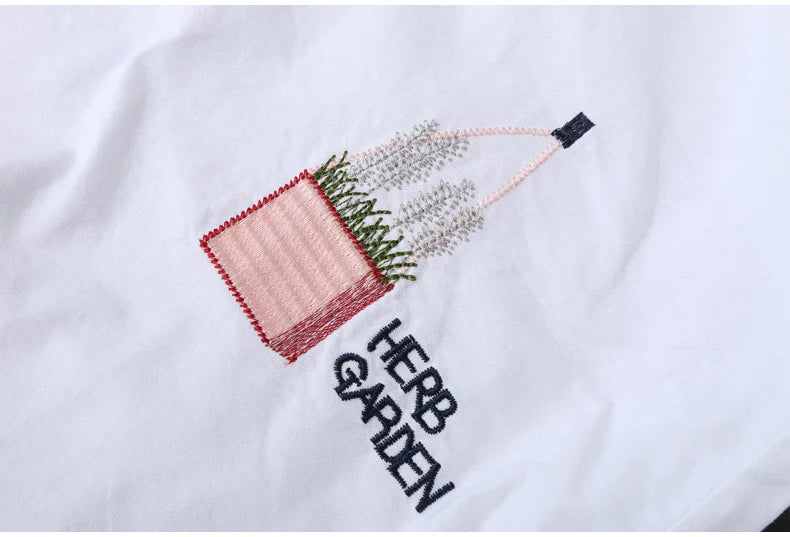 Women Cotton Embroidery Loose Long White Shirts 2025 Spring Autumn New Casual Office Lady Blouse Female Top Loose shirt