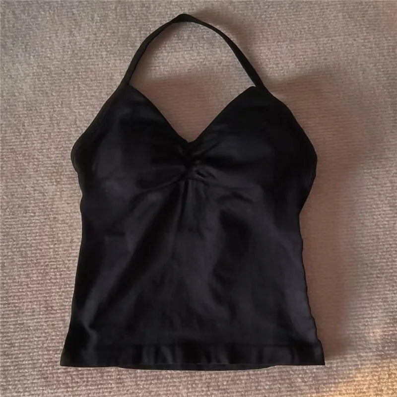HBC Sexy V Neck Gym Tank Top Longline Strappy Vest Women Seamless Sports Running Tank Top Slim Fit Yoga Padded Workout