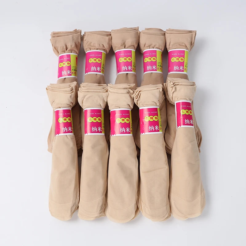 10pairs-50Pairs Transparent Summer Socks Ultrathin Women Nylon Ladies Female Short Ankle Meias Elastic Crystal Spring Silk Sox