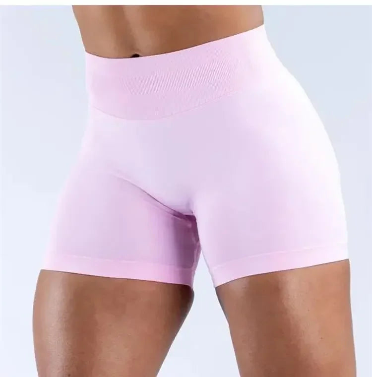 Summer High Waisted Yoga Shorts Women Fashionable and Sexy Running Fitness Pants Solid Color High Elastic Yoga Leggings