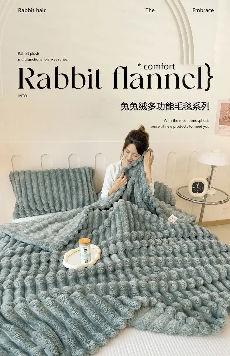Winter Tafu Velvet Children's Comfortable Blanket Thick Coral Fleece Throw Blankets Adults Office Nap Blanket Sofa Small Cover