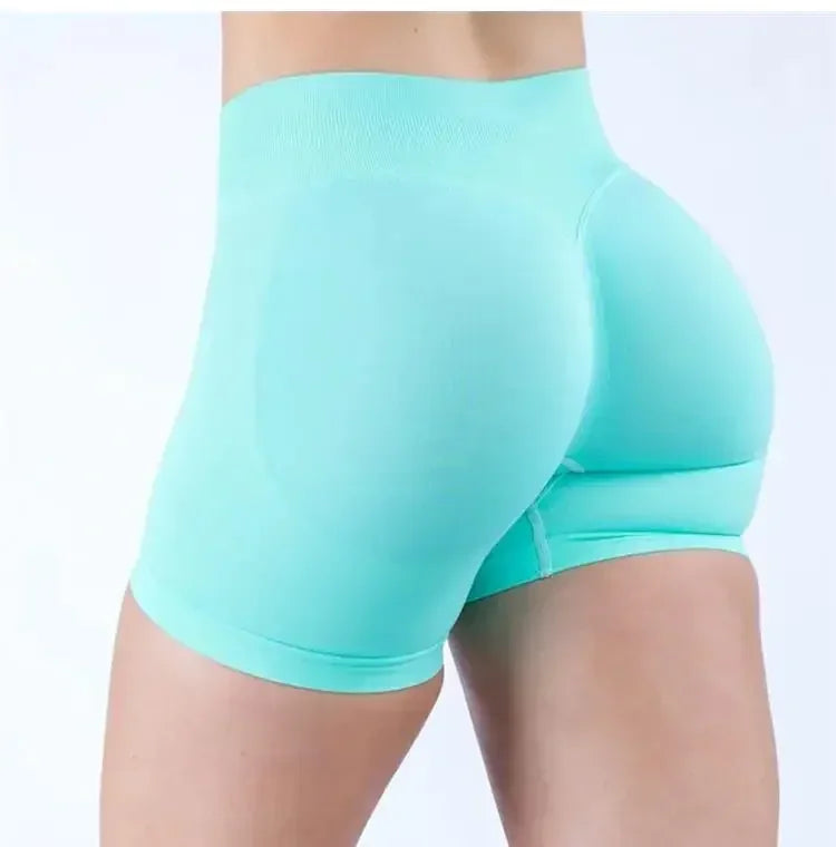 Summer High Waisted Yoga Shorts Women Fashionable and Sexy Running Fitness Pants Solid Color High Elastic Yoga Leggings