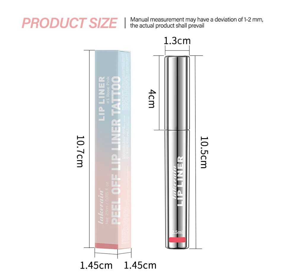 4Color Peel Off Lip Liner Tattoo Waterproof Long Lasting Matte Non-Stick Fading Lip Tint Sexy Red Contour Lips Make Up Cosmetics