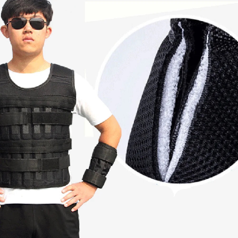 20kg Loading Weighted Vest Adjustable Loading Weight Jacket Boxing Running Sling Weight Training Workout Fitness Exercise Vest