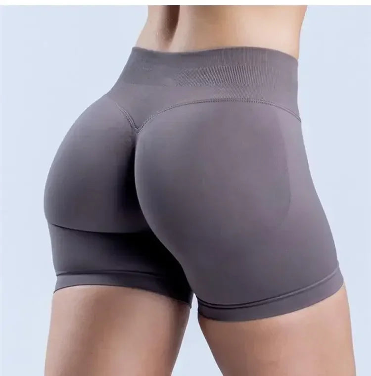 Summer High Waisted Yoga Shorts Women Fashionable and Sexy Running Fitness Pants Solid Color High Elastic Yoga Leggings