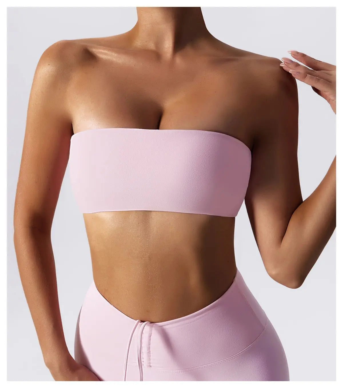 Strapless Sports Bra Gym Top Women Quick-Drying Yoga Clothes Women Tube Top Fitness Chest Wrap Underwear Workout Bra Female