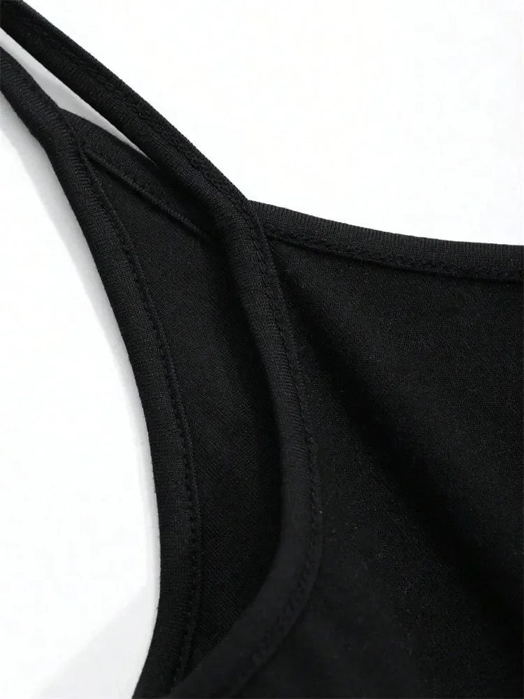 Women Backless Cami Crop Top Summer Solid Color Casual Sleeveless Top Streetwear Y2K Clothes