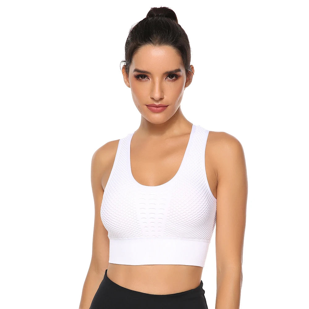 Hot Fitness Women's T-shirts Workout Sports Bra Yoga Vest Backless Solid Quick Dry Running Gym Sport bra Yoga Shirts Tank Top