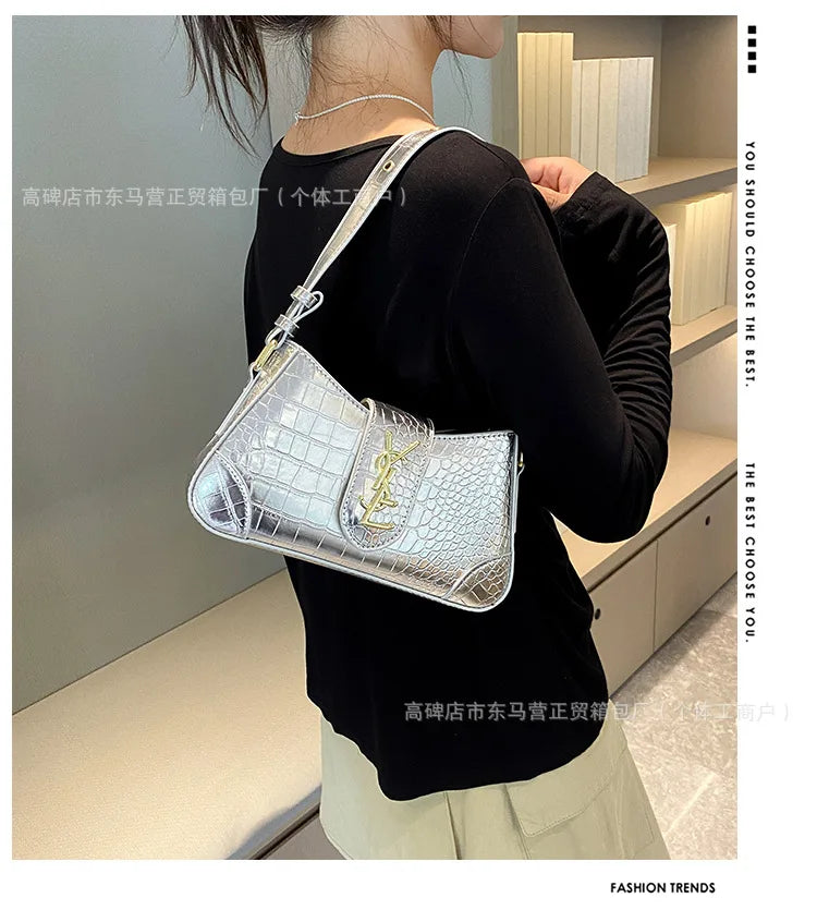 Texture Stone Patterned Armpit Bag 2025 New Simple Single Shoulder Women's Bag Temperament Crossbody Bag Small Fragrance Style