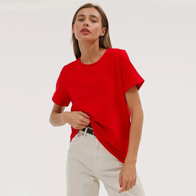 3XL 4XL 100% Cotton Women's T shirt ,Oversized Casual Solid Tees,Short Sleeve Summer Top,Plain Streetwear Quality Basic Clothing