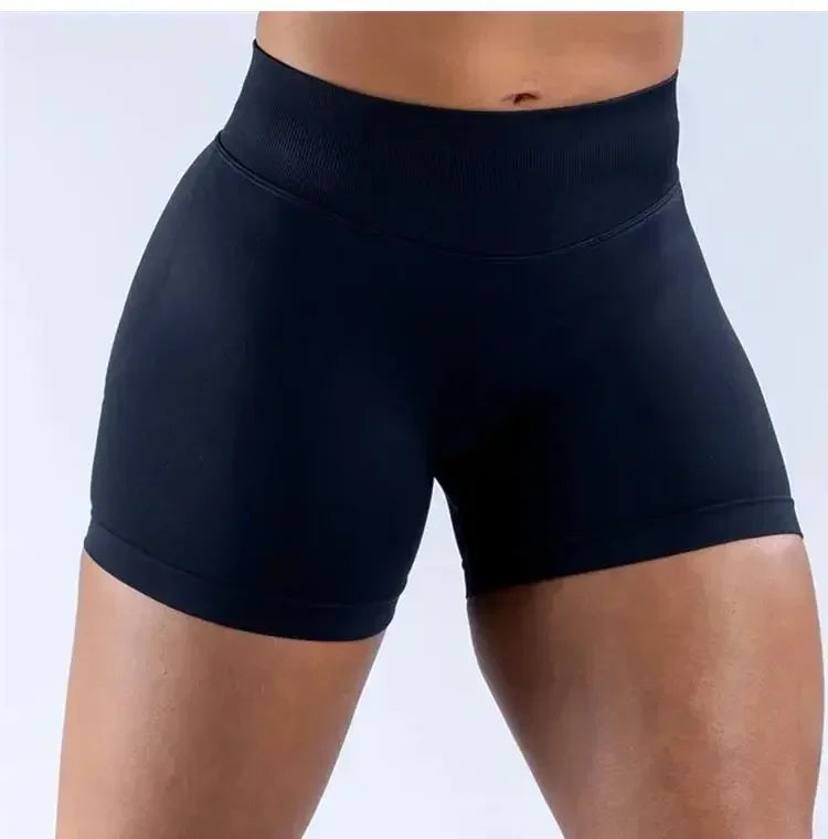 Summer High Waisted Yoga Shorts Women Fashionable and Sexy Running Fitness Pants Solid Color High Elastic Yoga Leggings
